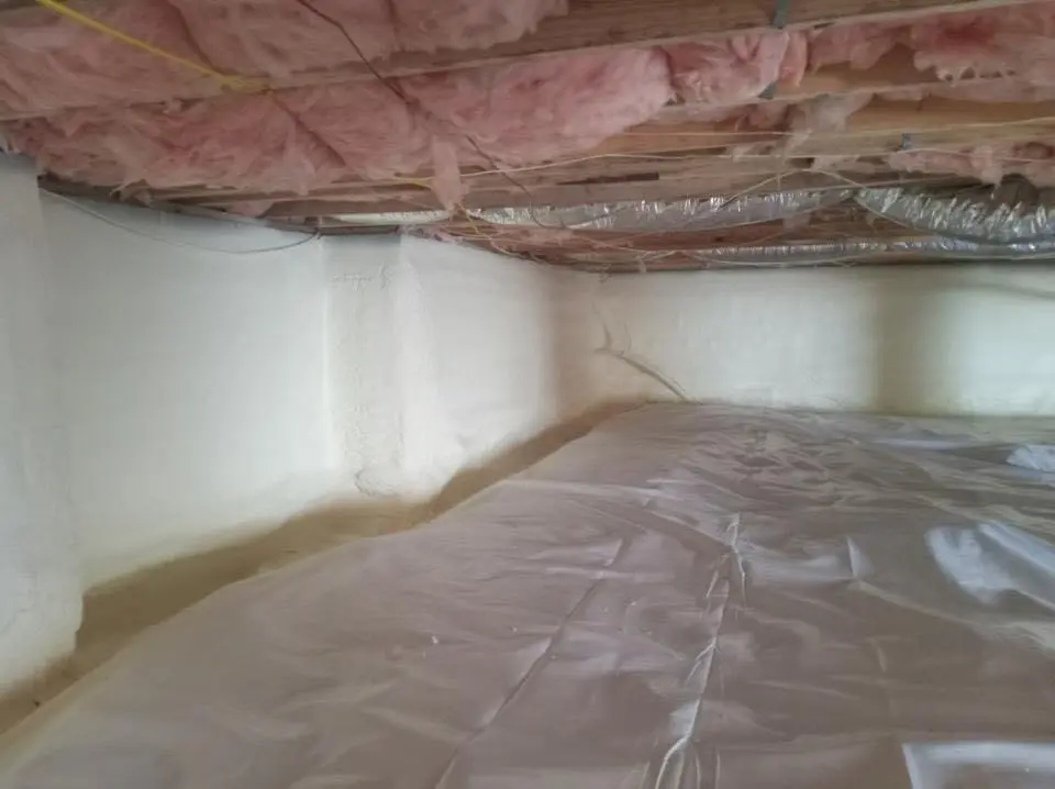 Crawl space encapsulation with closed-cell spray foam for Storm Damage Roof Repair in Solvang